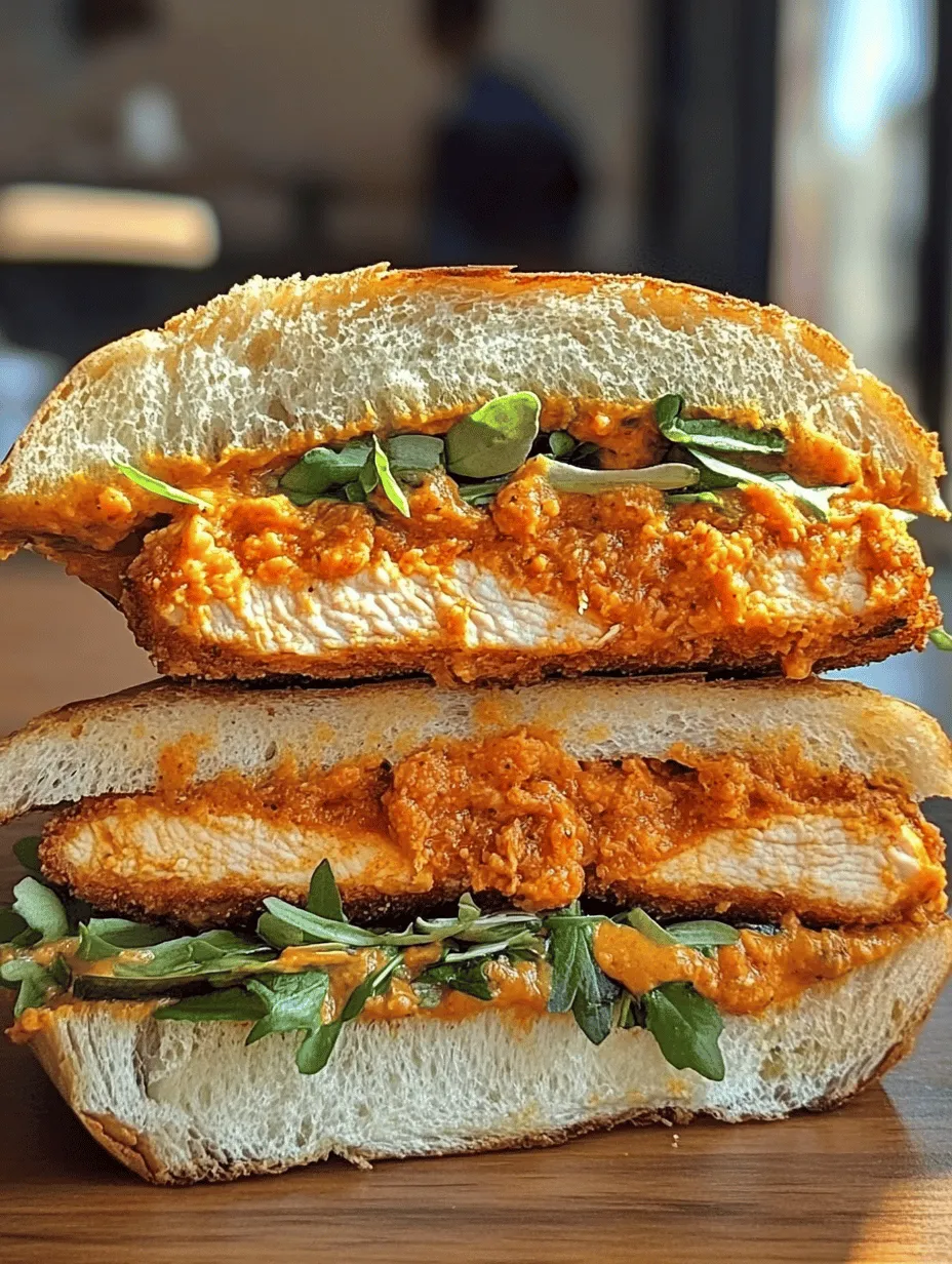 The Crunchy Chicken Romesco Sandwich is not just a meal; it’s an experience that tantalizes the taste buds and delights the senses. With its harmonious blend of textures and flavors, this sandwich stands out as a culinary gem worthy of any home cook's repertoire. At its core, the Crunchy Chicken Romesco Sandwich marries crispy chicken cutlets with a vibrant romesco sauce, all nestled between fresh bread and accompanied by a refreshing salad. This combination elevates a simple sandwich into a gourmet delight, making it an ideal choice for casual lunches, picnics, or even dinner gatherings.