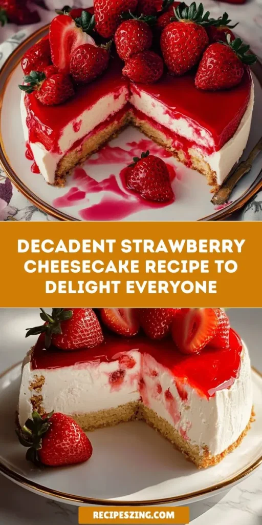 Indulge in the delightful world of homemade strawberry cheesecake! This classic dessert features a creamy cheese filling, a buttery graham cracker crust, and a luscious strawberry topping that adds a refreshing twist. Perfect for any occasion, it's easy to make and sure to impress your guests. Follow our step-by-step guide to create a stunning cheesecake that will satisfy your sweet cravings. Get ready to enjoy a slice of heaven! #StrawberryCheesecake #HomemadeDessert #BakingJoy #DessertLovers #SweetTooth