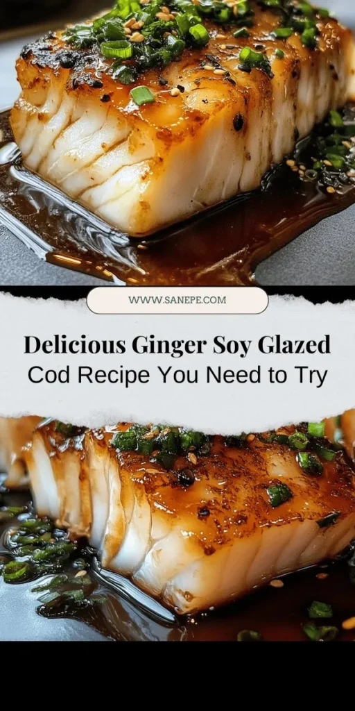 Discover the delicious and healthy Ginger Soy Glazed Cod, a seafood dish that balances flavor and nutrition beautifully. This mild white fish, rich in omega-3 fatty acids and packed with essential vitamins, pairs perfectly with a sweet and savory ginger-soy glaze. Perfect for busy weeknights or special occasions, this recipe is simple to follow and offers plenty of options for customization. Serve it alongside rice and veggies, or get creative with seasonal ingredients for a fresh twist. Explore the benefits of cod and learn how to elevate your meals with this delightful dish!