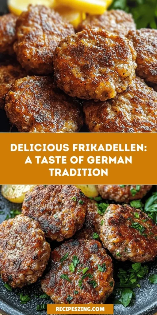 Discover the delicious tradition of Frikadellen, German meat patties that combine ground beef and pork with onions, garlic, and spices for a flavorful dish. Perfect for family dinners or festive gatherings, these savory patties can be served with mustard, potato salad, or fresh bread. Easy to make and endlessly versatile, Frikadellen reflect the heart of German cuisine. Try this cherished recipe and bring a taste of Germany to your table! #Frikadellen #GermanCuisine #ComfortFood #MeatPatties #HomeCooking