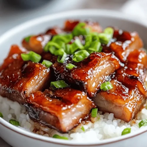 Sake-and-Soy-Braised Pork Belly is a dish that embodies the essence of Japanese home cooking. Known as "Buta no Kakuni" in Japan, this savory delicacy is a beloved staple that showcases the harmonious balance of flavors that Japanese cuisine is famous for. The dish features succulent pieces of pork belly that are slow-cooked in a rich, umami-laden sauce made from sake, soy sauce, mirin, and a hint of sweetness from brown sugar. As the pork belly braises, it transforms into tender bites that melt in your mouth, making it a comfort food favorite for many.