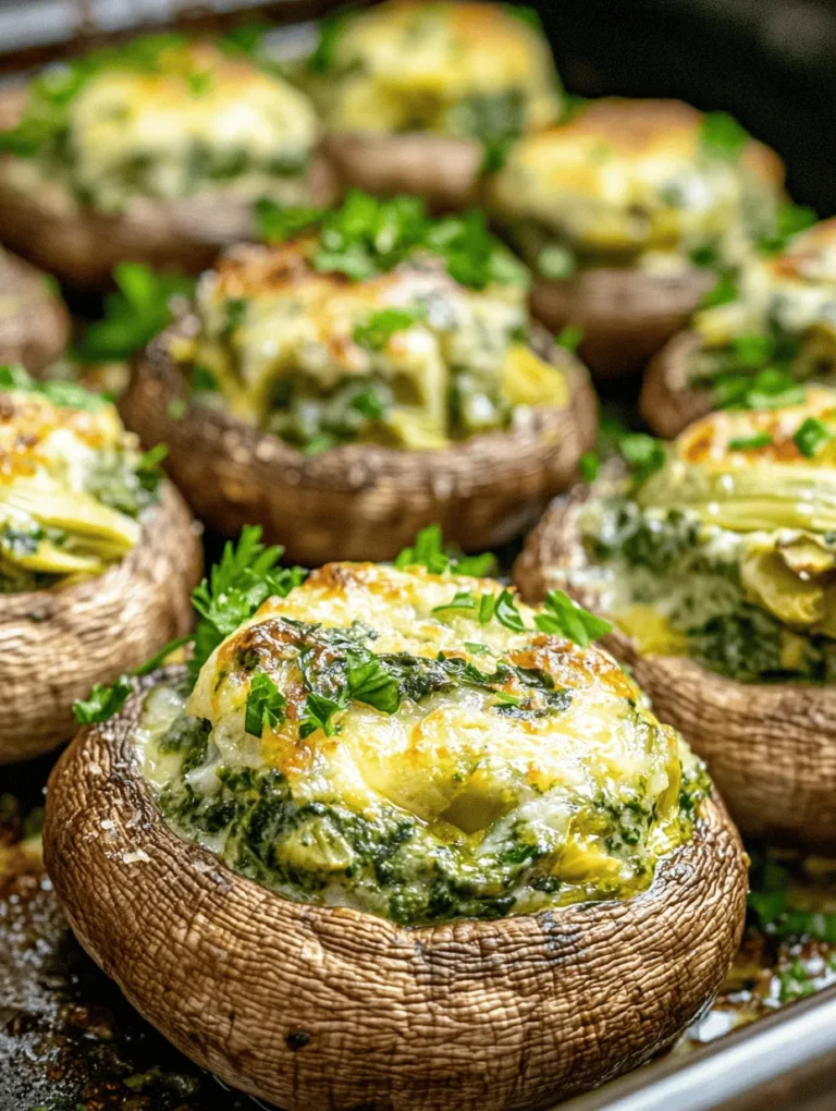 Stuffed mushrooms have secured their place as a beloved appetizer at gatherings, parties, and family dinners. Their versatility and ability to carry a range of flavors make them a favorite among both home cooks and professional chefs. Among the myriad of stuffing options available, Spinach Artichoke Stuffed Mushrooms stand out for their creamy texture and rich taste that perfectly balances indulgence with healthiness. This delightful dish showcases the vibrant flavors of spinach and artichokes, creating a mouthwatering experience that is sure to please any crowd.