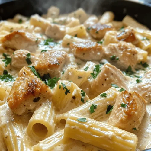 If you're on the hunt for a dish that perfectly balances comfort and indulgence, look no further than Creamy Garlic Butter Chicken and Rigatoni in Parmesan Sauce. This culinary masterpiece seamlessly combines tender chicken, al dente rigatoni, and a rich, velvety sauce that is both satisfying and bursting with flavor. The allure of this recipe lies not only in its creamy texture but also in its ability to evoke the warmth of home-cooked meals, making it an ideal choice for family dinners or special occasions.