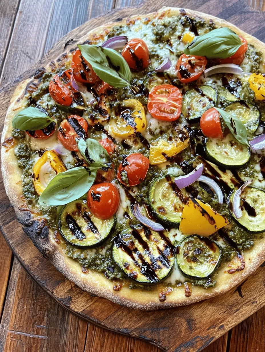 If you're on the lookout for a deliciously vibrant meal that celebrates the best of fresh produce, then Grilled Veggie Pesto Pizza is your answer. This dish brings together the delightful combination of perfectly grilled vegetables and fresh basil pesto, creating a pizza that is not only visually stunning but also bursting with flavor. With its crispy crust, smoky undertones from the grilled veggies, and the aromatic essence of pesto, this pizza offers a perfect balance of textures and tastes that appeals to a broad audience.