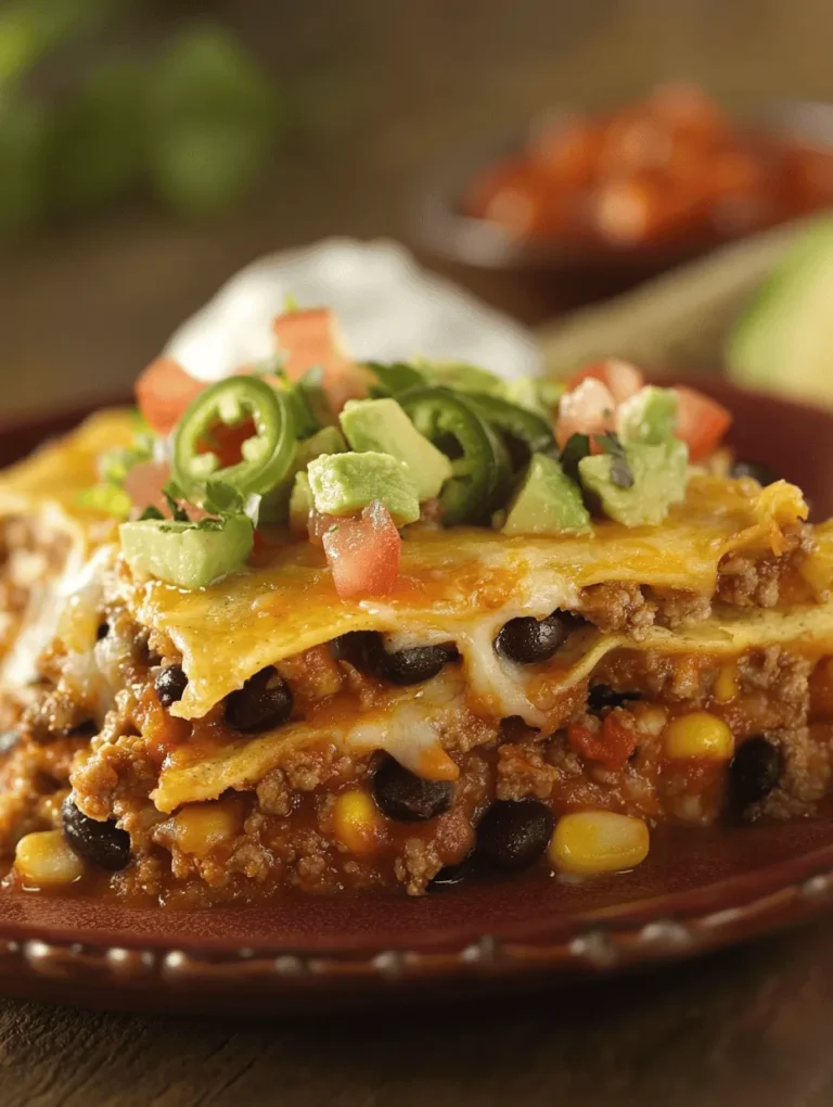 The Crunchy Nacho Bake is the ultimate crowd-pleaser, perfect for gatherings, game days, or cozy family dinners. This dish elevates the classic nacho experience with its warm, hearty layers of crispy tortilla chips, savory ground meat, zesty beans, and gooey melted cheese. Whether you’re hosting friends for a movie night or looking to impress your family with a comforting meal, this nacho bake is sure to delight everyone at the table.