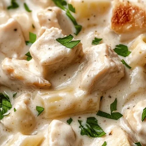 Creamy One-Pot Chicken Alfredo is not just a meal; it’s an experience that brings comfort and satisfaction in every bite. This dish combines tender chicken, rich, creamy sauce, and perfectly cooked fettuccine, creating a symphony of flavors that appeals to both the young and the young-at-heart. The allure of a classic Alfredo sauce, made creamy and decadent with heavy cream and Parmesan cheese, makes this dish a favorite among pasta lovers and busy home cooks alike.