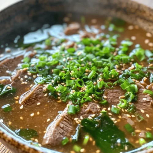 Miyeokguk, or Korean seaweed soup, is more than just a dish; it’s a traditional staple deeply woven into the fabric of Korean culture. Often served during birthdays and postpartum recovery, this soup symbolizes health, longevity, and nourishment. The rich umami flavor of the seaweed, combined with the savory broth, makes miyeokguk a comforting meal that warms the heart and satisfies the soul.