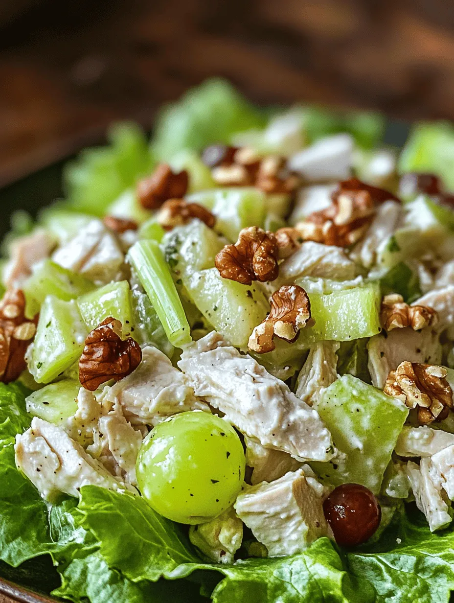 Waldorf Chicken Salad is a refreshing and nourishing dish that has delighted taste buds since its inception. Originating from the famous Waldorf Astoria Hotel in New York City in the late 19th century, this salad was first created by the hotel’s maître d’hôtel, Oscar Tschirky. Over the years, it has evolved from a simple fruit salad into a protein-packed meal, incorporating succulent chicken, crunchy fruits, and a creamy dressing that balances flavors beautifully. The cultural significance of this iconic salad lies not only in its storied history but also in its ability to adapt to various dietary preferences while maintaining its delicious appeal.