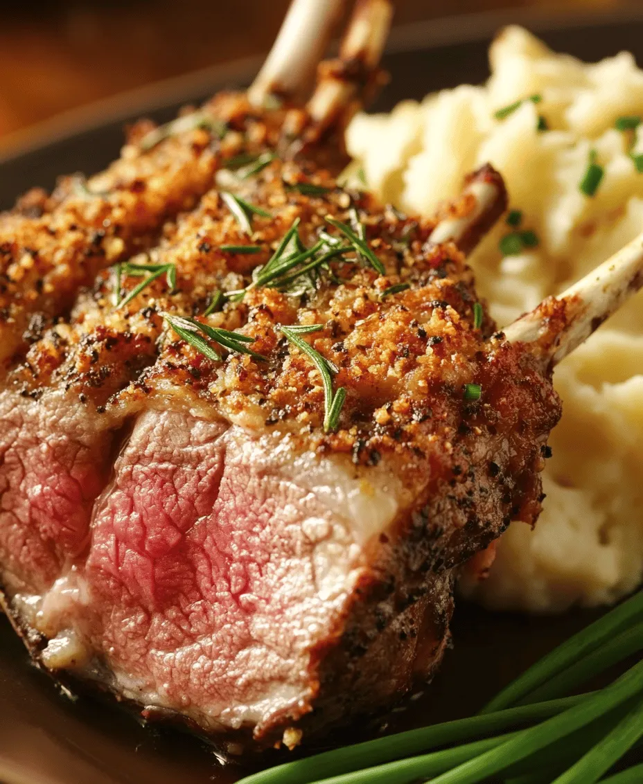 Herb-Crusted Rack of Lamb with Garlic Mashed Potatoes is a dish that beautifully marries elegance and comfort, making it an ideal centerpiece for special occasions or a cozy family dinner. Imagine a perfectly cooked rack of lamb, its tender meat enveloped in a crunchy, aromatic herb crust, paired with creamy and flavorful garlic mashed potatoes. This dish is not just a feast for the senses; it tells a story of culinary tradition and familial warmth.