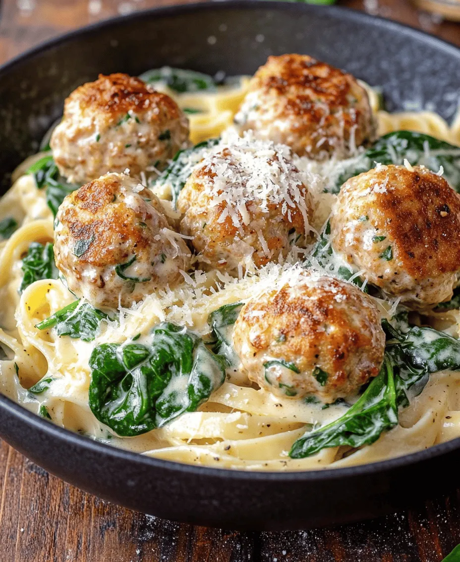 Welcome to the delightful world of Chicken Ricotta Meatballs with Spinach Alfredo Sauce, a dish that beautifully marries comfort food with healthy eating. This recipe is not just a meal; it’s an experience that showcases the harmonious blend of tender chicken meatballs, creamy Alfredo sauce, and vibrant spinach. Each bite offers a luscious combination of savory flavors and textures, making it a favorite among families and food enthusiasts alike.