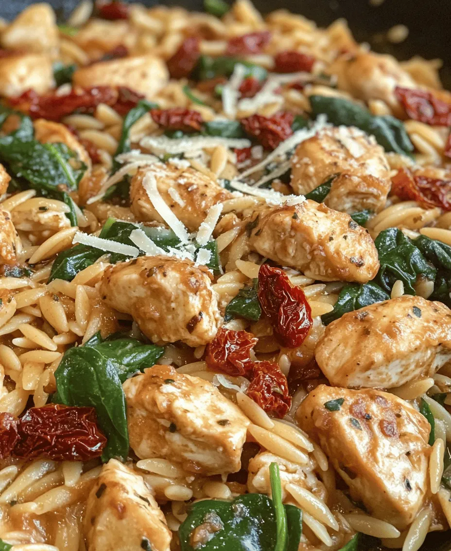 If you’re searching for a quick, delicious, and nutritious meal that brings the family together around the dinner table, look no further than the Savory Chicken Orzo Skillet with Sun-Dried Tomatoes. This one-pan dish is not only a feast for the eyes but also a delightful blend of flavors and textures that will satisfy even the pickiest eaters. The tender chicken, perfectly cooked orzo, and zesty sun-dried tomatoes create a symphony of taste that is both comforting and gourmet.