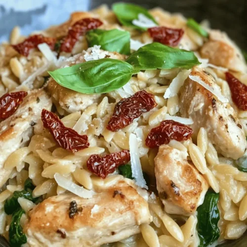 If you’re searching for a quick, delicious, and nutritious meal that brings the family together around the dinner table, look no further than the Savory Chicken Orzo Skillet with Sun-Dried Tomatoes. This one-pan dish is not only a feast for the eyes but also a delightful blend of flavors and textures that will satisfy even the pickiest eaters. The tender chicken, perfectly cooked orzo, and zesty sun-dried tomatoes create a symphony of taste that is both comforting and gourmet.