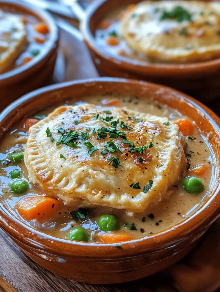 Chicken pot pie has a storied background that dates back centuries. Its origins are rooted in the culinary traditions of ancient civilizations, where meats were encased in pastry to preserve them and make them portable. The modern iteration of chicken pot pie emerged in the United States during the 19th century, evolving from English and French recipes. While the classic dish is characterized by its flaky crust and creamy filling, chicken pot pie soup represents a delightful twist that retains the essence of the original while providing a lighter, more comforting experience.