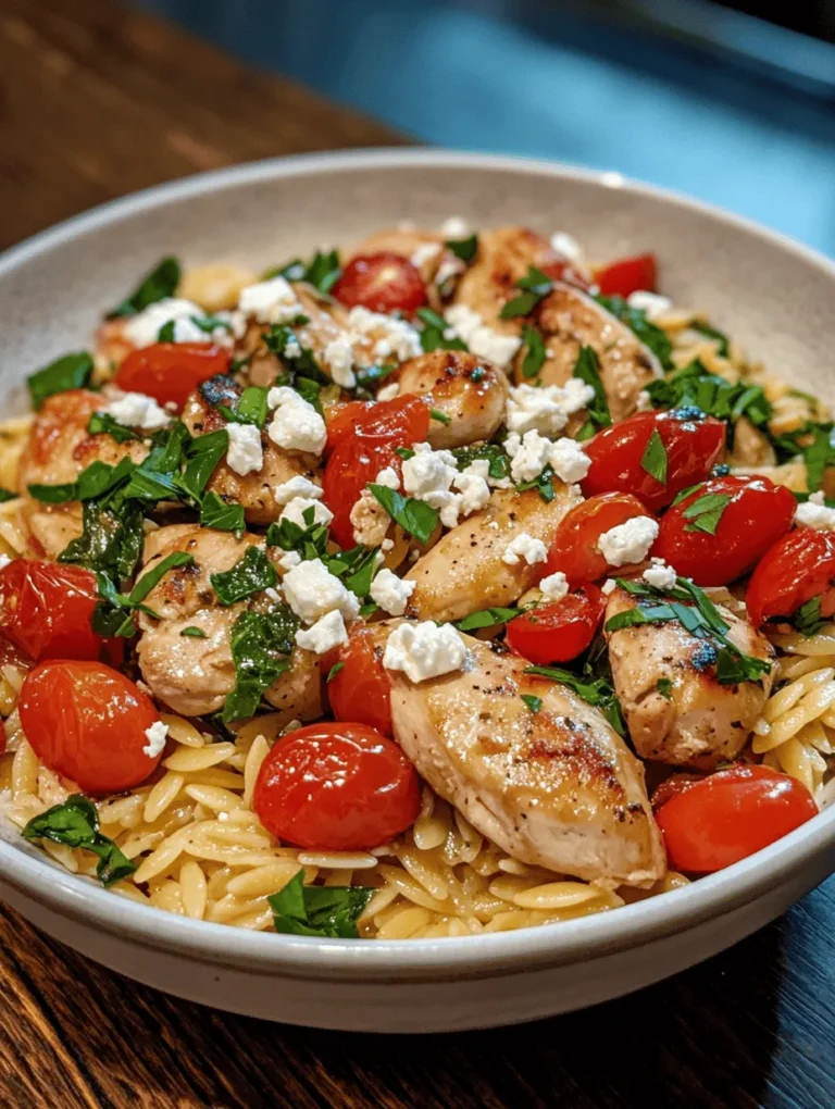 One Pot Greek Chicken Orzo is a delightful dish that not only tantalizes your taste buds but also transports you to the sun-soaked shores of Greece with every bite. This culinary gem combines tender chicken, perfectly cooked orzo pasta, and a medley of vibrant vegetables, all infused with the exquisite flavors of Greek herbs and spices. The dish is not just a feast for the palate; it holds cultural significance, representing the heart of Greek home cooking where meals are a communal affair, enjoyed with family and friends.