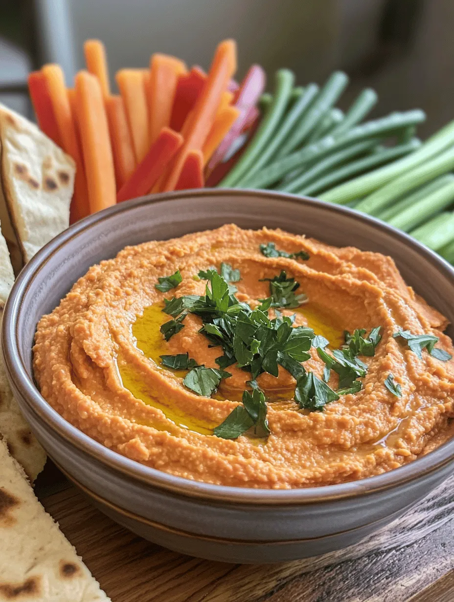 Hummus, a beloved Middle Eastern dip, has gained immense popularity worldwide for its creamy texture and rich flavor. Traditionally made from blended chickpeas, tahini, olive oil, lemon juice, and garlic, this versatile spread is a staple in Mediterranean cuisine. But within the vast realm of hummus varieties, one stands out for its vibrant color and smoky flavor: roasted red pepper hummus. This delightful twist on the classic recipe introduces roasted red peppers into the mix, enhancing the dip's flavor profile and making it an irresistible addition to any meal or snack.