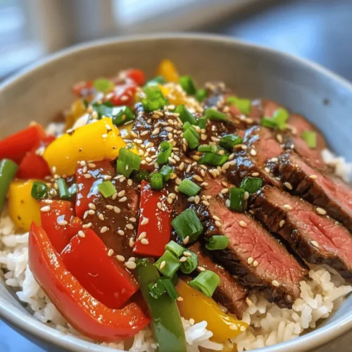 In the realm of quick and satisfying meals, few dishes can compete with the Beef and Pepper Rice Bowl. This vibrant and hearty meal masterfully combines tender beef sirloin with colorful bell peppers, all served atop a bed of fluffy jasmine rice. Not only is this dish a feast for the eyes, but it also tantalizes the taste buds with its perfect balance of savory and fresh flavors. The beauty of the Beef and Pepper Rice Bowl lies in its simplicity, making it an ideal choice for busy weeknights when time is of the essence, yet the desire for a wholesome meal is paramount.