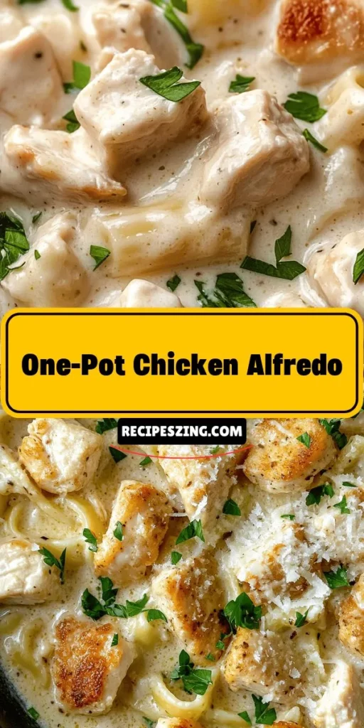 Indulge in the creamy goodness of a one-pot Chicken Alfredo that’s simple to make yet packed with flavor! This comforting dish features tender chicken, velvety Alfredo sauce, and perfectly cooked fettuccine. Ideal for busy weeknights or family gatherings, it minimizes cleanup while tantalizing taste buds. Explore ways to customize with veggies, alternative proteins, and enjoy leftover reinventing. Savor this classic favorite! #ChickenAlfredo #OnePotMeals #EasyDinner #ComfortFood #PastaLovers #QuickRecipes #YummyFood