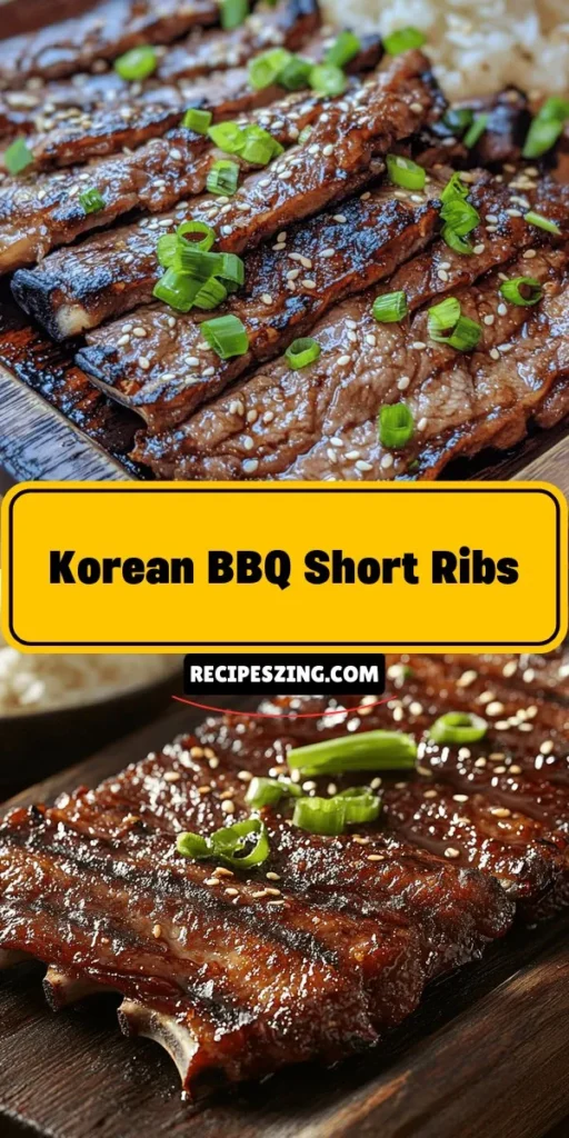 Cook up a storm with this mouthwatering Sizzling Korean BBQ Short Ribs recipe! Perfectly marinated with a balance of savory and sweet flavors, these tender ribs will elevate your next gathering or family dinner. Enjoy the communal experience of grilling and savoring each bite alongside traditional sides like steamed rice and pickled vegetables. Bring the essence of Korean cuisine to your table today! #KoreanBBQ #ShortRibs #Recipe #Cooking #Foodie #Grilling #CulinaryDelight #Yummy