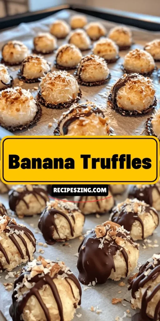 Indulge in the heavenly taste of Banana Bliss Truffles—a guilt-free dessert made with ripe bananas, dark chocolate, almond flour, and rolled oats. These no-bake delights not only satisfy your sweet cravings but also pack a nutritional punch with healthy ingredients. Perfect for any occasion, learn how to whip up these delicious truffles and explore tips for customization. Get ready for a dessert that's both tasty and nourishing! #BananaBlissTruffles #HealthyDesserts #NoBakeTreats #GuiltFreeIndulgence #SweetToothSatisfaction