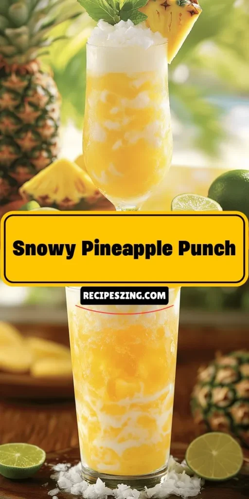 Quench your summer thirst with the vibrant and refreshing Snowy Pineapple Punch! This delightful tropical beverage combines fresh pineapple juice, creamy coconut milk, and zesty lime for a taste that transports you to a sun-soaked paradise. Perfect for barbecues or poolside relaxation, it's an easy crowd-pleaser. Customize it with or without rum for everyone's enjoyment. Get the full recipe and step-by-step guide now! #TropicalDrink #PineapplePunch #SummerCocktails #RefreshingBeverage #HomemadeDrinks #PartyDrinks