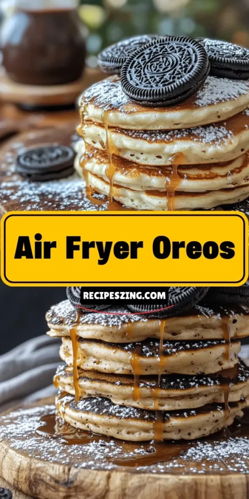 Indulge in the ultimate sweet treat with crispy Air Fryer Oreos! This easy recipe combines the classic Oreo cookie with a light, airy batter for a crunchy, delicious dessert that everyone will love. Perfect for any occasion, these air-fried delights offer a healthier alternative to traditional frying. Simply coat your Oreos and air fry them to golden perfection. Dust with powdered sugar and enjoy! #AirFryerRecipes #OreoDelight #CrispySnacks #HealthyDessert #FoodieFavorites