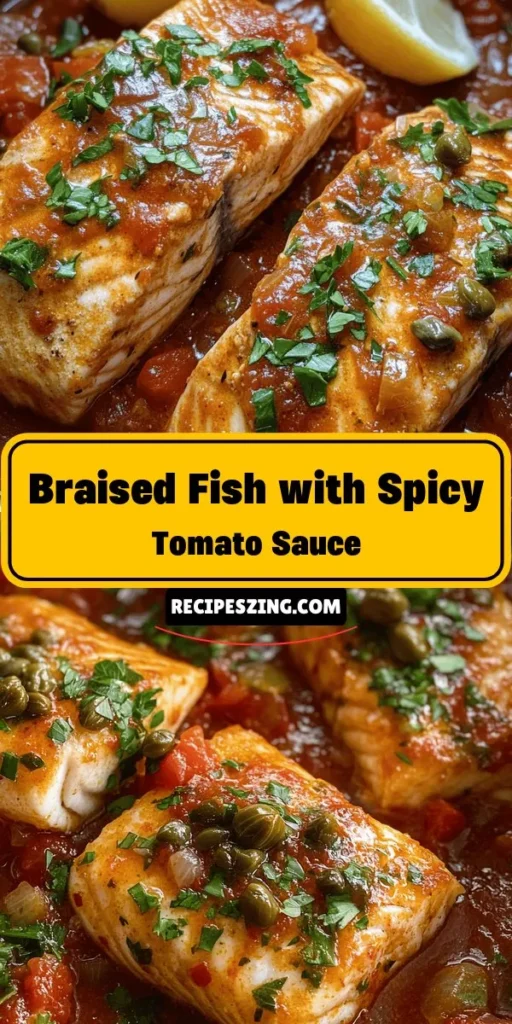 Discover the mouthwatering flavors of Braised Fish with Spicy Tomato Sauce! This dish brings together fresh white fish and a rich, robust sauce for a delightful culinary experience. Perfect for any occasion, it offers health benefits thanks to omega-3s and vitamins from the fish and tomatoes. With simple ingredients and easy preparation, you'll impress everyone at the dinner table. Dive into this comfort food classic that's both nutritious and delicious! #BraisedFish #SpicyTomatoSauce #HealthyEating #ComfortFood #SeafoodRecipes #HomeCooking