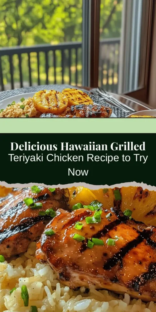 Discover the irresistible flavors of Hawaiian Grilled Teriyaki Chicken with this easy recipe! This dish features juicy chicken thighs marinated in a sweet and savory teriyaki sauce, grilled to perfection with caramelized edges and a hint of pineapple. Perfect for family dinners or summer barbecues, this recipe celebrates Hawaiian cuisine's vibrant culinary heritage. Get ready to impress with this tropical delight! #TeriyakiChicken #HawaiianCuisine #Grilling #EasyRecipes #SummerEats #Foodie