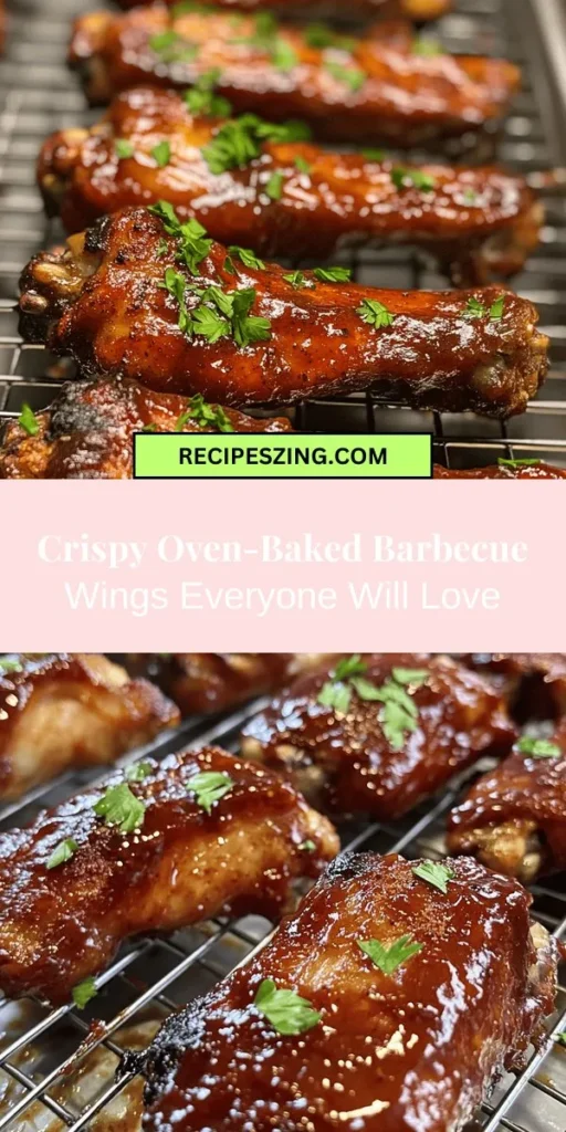 Discover the secret to perfectly crispy oven-baked barbecue wings with this easy recipe! These flavorful bites are ideal for game days, gatherings, or a family dinner. Learn how to achieve that coveted crunch without frying by using baking powder and a wire rack for even cooking. With a delicious spice rub and homemade or store-bought barbecue sauce, you’ll impress everyone at the table. Get ready to serve up a crowd favorite! #BarbecueWings #OvenBaked #GameDayEats #CrispyWings #ChickenWings #CookingTips #Reciperemos #DeliciousSnacks