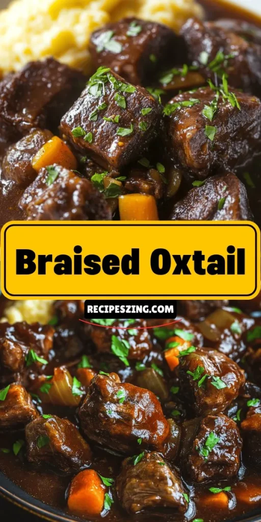 Indulge in the comforting flavors of Fall-Off-The-Bone Braised Oxtail Delight! This beautifully rich dish transforms humble oxtail into a culinary masterpiece, perfect for dinner parties or cozy nights in. With meltingly tender meat and a luxurious sauce, you'll savor every bite. Discover the step-by-step process and essential ingredients that make this recipe a must-try. Elevate your cooking with this classic dish! #Oxtail #ComfortFood #CulinaryAdventures #Braising #RecipeOfTheDay #DinnerIdeas #Foodie