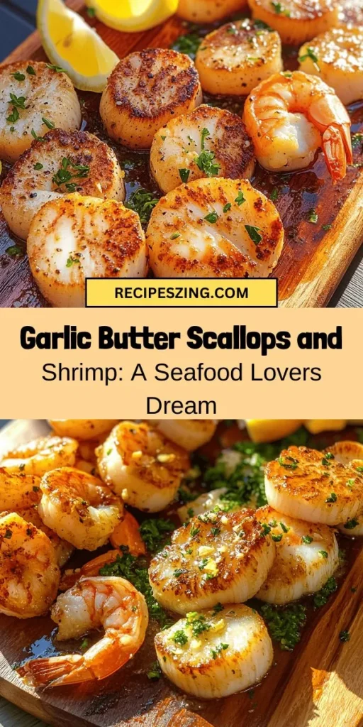 Indulge in the delicious simplicity of garlic butter scallops and shrimp with this easy-to-follow recipe. Perfect for impressing guests or a cozy meal at home, this dish captures the essence of fresh seafood. Learn to cook succulent scallops and shrimp in a rich garlic butter sauce, complemented by lemon and paprika for the perfect balance. Elevate your dining experience with side suggestions and wine pairings. #SeafoodRecipe #GarlicButter #Scallops #Shrimp #DinnerIdeas #HealthyEating #CookingTips