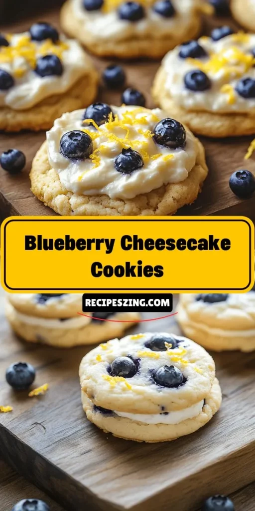 Discover the delightful twist of Blueberry Cheesecake Cookies! Combining the creamy texture of cheesecake with the juicy burst of fresh blueberries, these cookies offer a perfect balance of flavors. Ideal for any occasion, they are versatile and visually appealing. Easy to make, they pack in nutritional benefits too! Enjoy them fresh or warm for a cozy treat. Perfect for gatherings or simply indulging at home. #BlueberryCookies #CheesecakeCookies #Baking #Dessert #Cookies #TreatYourself