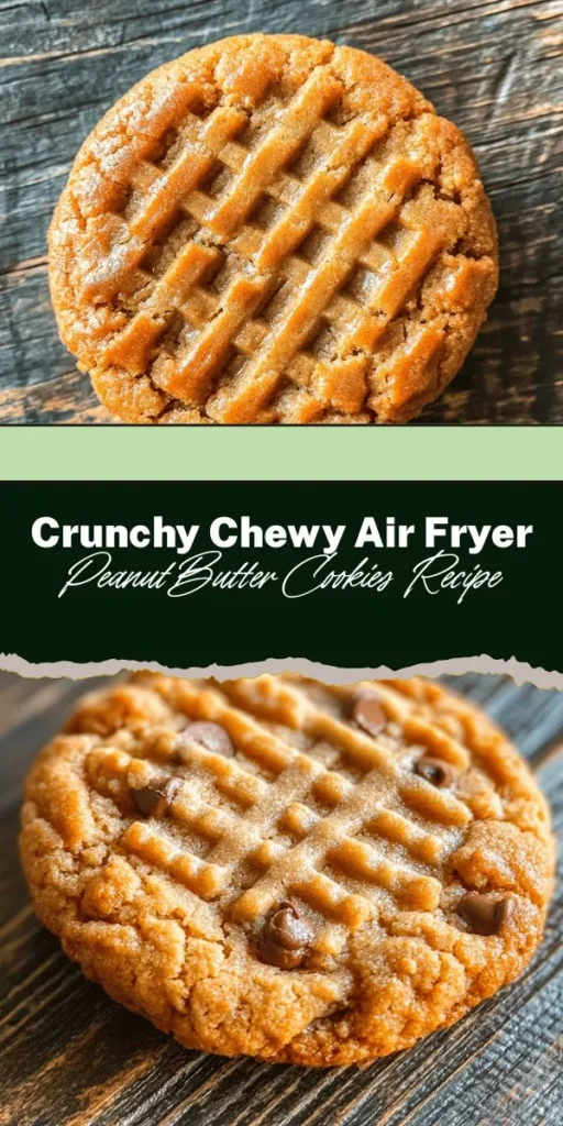 Indulge in the delightful flavors of Crunchy & Chewy Air Fryer Peanut Butter Cookies! This easy recipe combines the perfect textures—crispy outside and soft inside—using an air fryer for a healthier twist on a classic treat. With just a few simple ingredients, you can enjoy homemade cookies that are as delicious as they are nostalgic. Perfect for sharing or treating yourself, these cookies are a must-try! #AirFryerRecipes #PeanutButterCookies #BakingJoy #HealthyTreats #CookieLovers