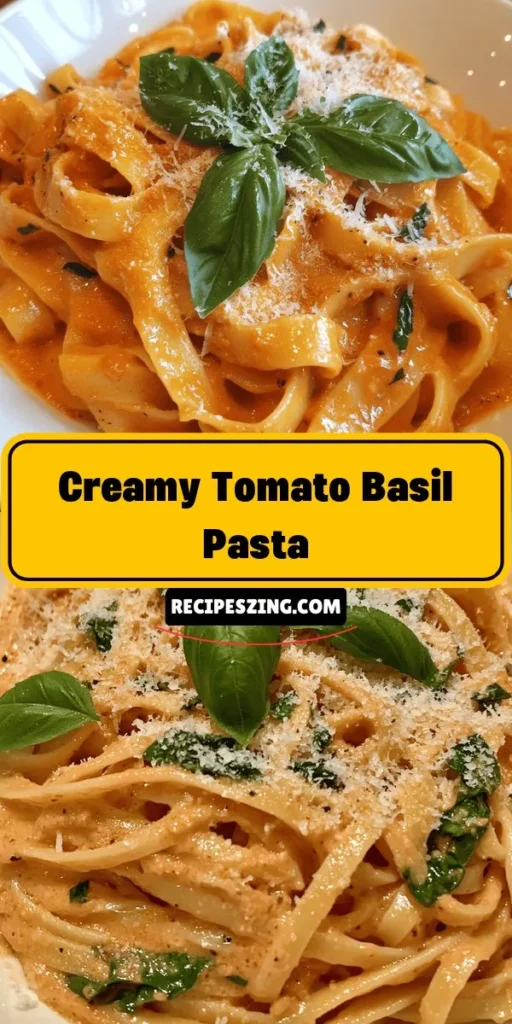 Indulge in the warmth of Creamy Tomato Basil Pasta Delight, a quick and comforting meal perfect for any occasion. This recipe combines luscious cream, aromatic basil, and fire-roasted tomatoes to create a dish that's not only delicious but also easy to prepare. Elevate your weeknight dinners with this crowd-pleaser that satisfies every palate. Customize it to make it your own and enjoy every delightful bite! #Pasta #TomatoBasil #ComfortFood #EasyRecipes #HomeCooking #PastaLove #ItalianCuisine #Foodie