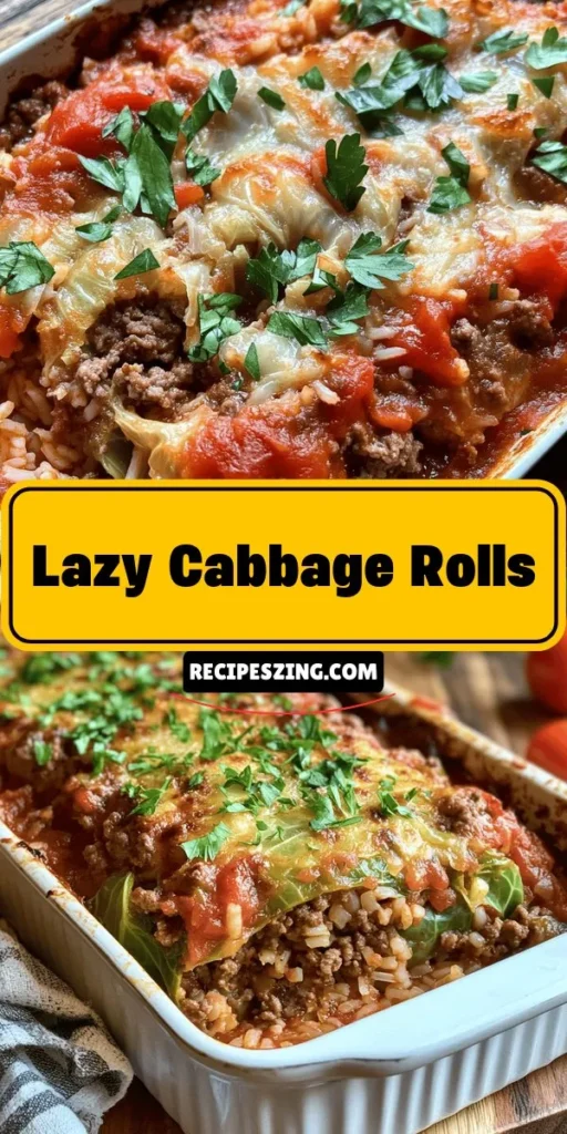 Discover the comforting world of Lazy Cabbage Rolls, a delicious twist on a classic dish that saves time without sacrificing flavor. Perfect for busy weeknights or cozy gatherings, this recipe combines tender cabbage with savory meat, rice, and rich tomato sauce. Packed with health benefits, each bite provides comfort and nourishment. Dive into layers of flavor with this easy step-by-step guide to make your own at home. #LazyCabbageRolls #ComfortFood #EasyRecipes #HealthyEating #CookingAtHome #FamilyDinner