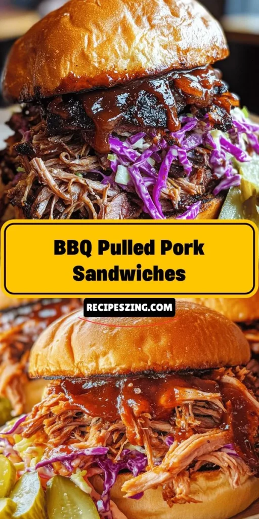 Elevate your gatherings with the ultimate BBQ pulled pork sandwiches! This recipe transforms pork shoulder into a mouthwatering, tender delight through a slow-cooking method, enhanced with a perfect blend of spices. Ideal for family dinners or backyard barbecues, these crowd-pleasers are sure to impress. Discover the steps to achieving BBQ perfection and learn the art of assembling the best sandwiches for any occasion. #BBQPulledPork #CookingTips #Grilling #Foodie #ComfortFood #BBQ #PulledPorkSandwich