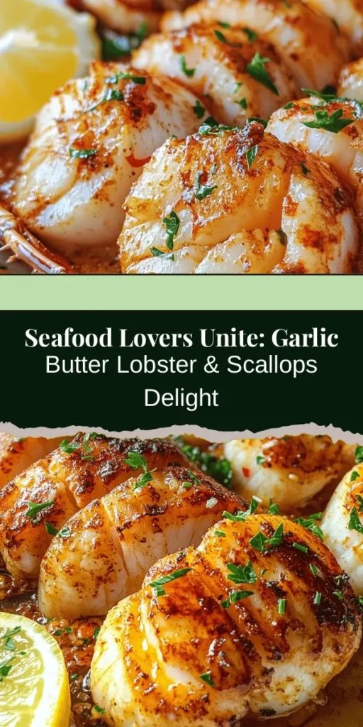 Dive into a culinary adventure with our Garlic Butter Lobster Tail and Scallops Extravaganza! This seafood delight combines sweet lobster tails and tender scallops, all coated in a rich garlic butter sauce. Perfect for special occasions or a cozy night in, this easy yet impressive recipe will surely wow your guests. Discover essential tips, ingredient insights, and step-by-step instructions for creating this delectable dish at home. #SeafoodRecipes #LobsterTail #Scallops #GourmetCooking #GarlicButter #Foodie