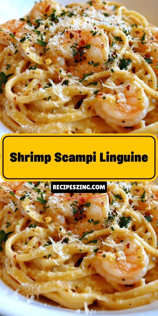 Discover the deliciousness of Shrimp Scampi Linguine, a classic Italian-American dish that combines succulent shrimp, al dente linguine, and a rich garlic butter sauce. This versatile meal can be prepared in under 30 minutes, making it perfect for any occasion. Elevate your dining experience with fresh ingredients, and enjoy the balance of flavors from garlic, lemon, and herbs. Impress your guests or indulge yourself! #ShrimpScampi #PastaRecipes #SeafoodLovers #ItalianCuisine #QuickMeals