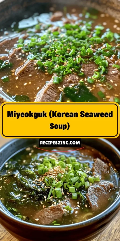 Discover the magic of Miyeokguk, the nourishing Korean seaweed soup that symbolizes health and longevity. Perfect for birthdays or postpartum recovery, this comforting dish is packed with essential nutrients like vitamins and minerals. Follow this easy recipe to create a savory broth enriched with rehydrated wakame seaweed and your choice of beef or tofu. Dive into the world of traditional Korean cuisine! #Miyeokguk #KoreanFood #HealthyRecipes #SeaweedSoup #ComfortFood