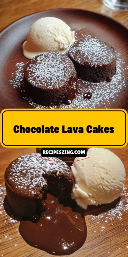 Dive into the irresistible world of decadent chocolate lava cakes! These rich and gooey desserts feature a firm outer cake that reveals a molten chocolate center, making every bite a heavenly experience. Perfect for special occasions or everyday indulgence, they impress with their elegant presentation. Follow our simple step-by-step guide to create these delicious treats at home! Add a scoop of ice cream for the ultimate dessert bliss. #ChocolateLavaCake #Dessert #Baking #Indulgence #SweetTreats