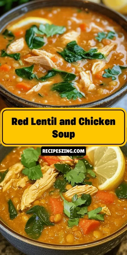 Warm up your evenings with this delicious Warm & Cozy Red Lentil and Chicken Soup! Packed with protein-rich lentils, tender chicken, and aromatic veggies, it's the perfect meal for chilly days. This comforting one-pot dish is not only simple to prepare but also loaded with nutrients. Enjoy a bowl of goodness that warms both the soul and the appetite. Try this easy recipe for a healthy twist on comfort food! #SoupLovers #HealthyEating #ComfortFood #RedLentils #HomeCooking