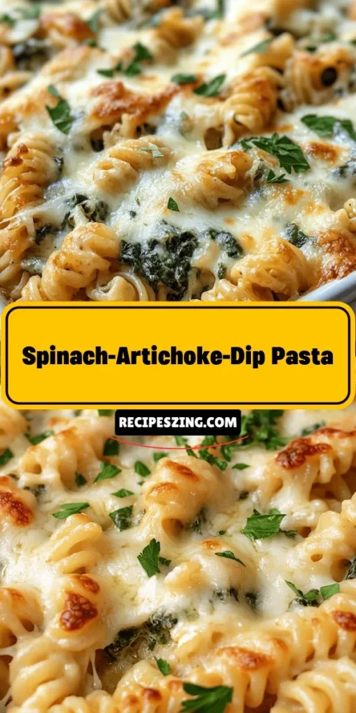 Indulge in the creamy, cheesy goodness of Spinach-Artichoke-Dip Pasta, a delightful twist on comfort food! This dish blends the beloved flavors of spinach-artichoke dip with hearty pasta for a satisfying meal. Easy to make and perfect for any occasion, it's rich in nutrition with added spinach and artichokes. Try this recipe for a comforting dinner your family will love! #PastaRecipe #ComfortFood #SpinachArtichoke #CookingAtHome #FoodieFun