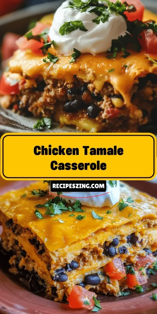 Discover the delicious Tamale Delight Casserole, a modern twist on traditional tamales! With flavorful layers of ground chicken, black beans, tomatoes, and sweet corn, this casserole is perfect for busy weeknights or family gatherings. Easy to prepare and packed with nutrients, it’s topped with melty cheddar cheese for that extra comfort. Enjoy the rich flavors of Mexican cuisine without the hassle! #CasseroleRecipes #MexicanFood #ComfortFood #TamaleDelight