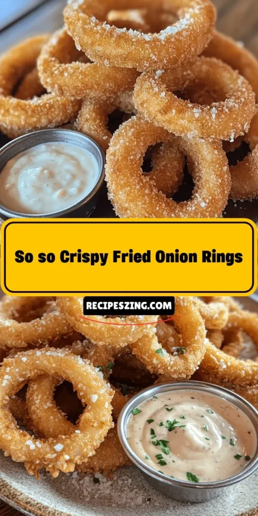 Discover the joy of homemade crunchy golden onion rings with this easy recipe! Perfectly crispy on the outside and tender on the inside, these flavorful rings can elevate any meal or serve as a delicious snack. Using sweet onions and customizable spices, you’ll enjoy superior taste without preservatives. Perfect as a side dish or a topping for burgers, they’re sure to impress! Get ready to fry up some homemade goodness! #OnionRings #HomemadeSnacks #CrispyTreats #ComfortFood