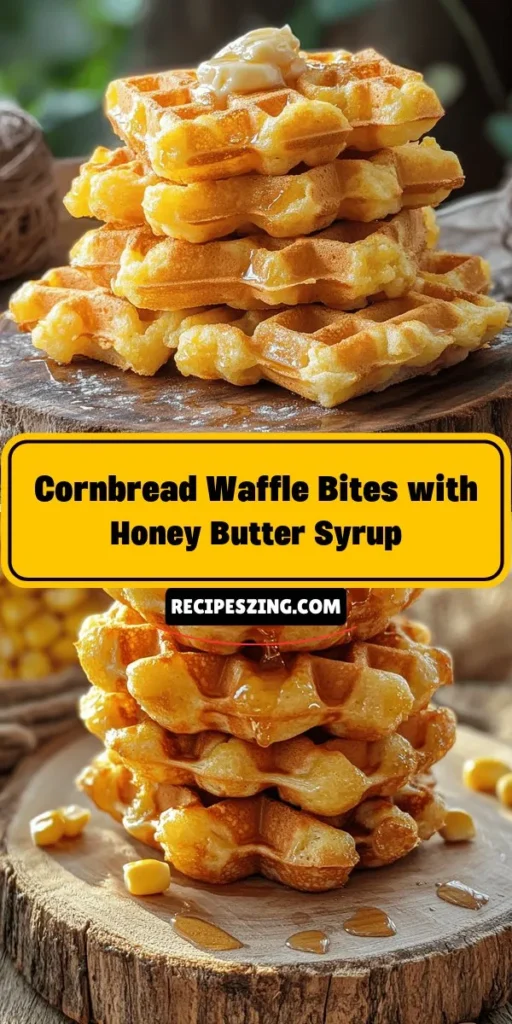 Indulge in the deliciousness of Cornbread Waffle Bites drizzled with Honey Butter Syrup! This innovative twist on classic cornbread combines the fluffy texture of waffles and sweet honey glaze, making it perfect for breakfast, brunch, or snacks. With a rich flavor profile and versatile serving options, these bite-sized delights will impress your family and friends. Dive into comfort and creativity with this delightful recipe! #CornbreadWaffles #HoneyButter #ComfortFood #BrunchIdeas #FoodieFun #WaffleBites