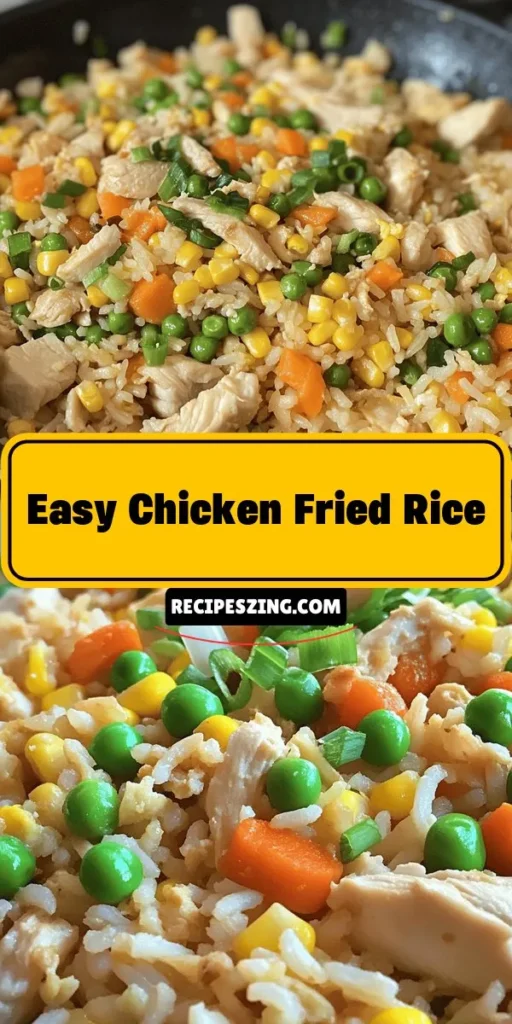 Discover the joy of cooking with this Easy Chicken Fried Rice recipe! Perfect for quick weeknight dinners, it combines seasoned chicken, colorful veggies, and fragrant jasmine rice all in under 30 minutes. Utilize leftover rice for a delicious and satisfying meal that you can customize to your liking. Dive into the flavorful journey of fried rice, a beloved dish worldwide, and impress your friends and family with your culinary skills! #FriedRice #ChickenFriedRice #EasyRecipes #MealPrep #ComfortFood #HealthyEating