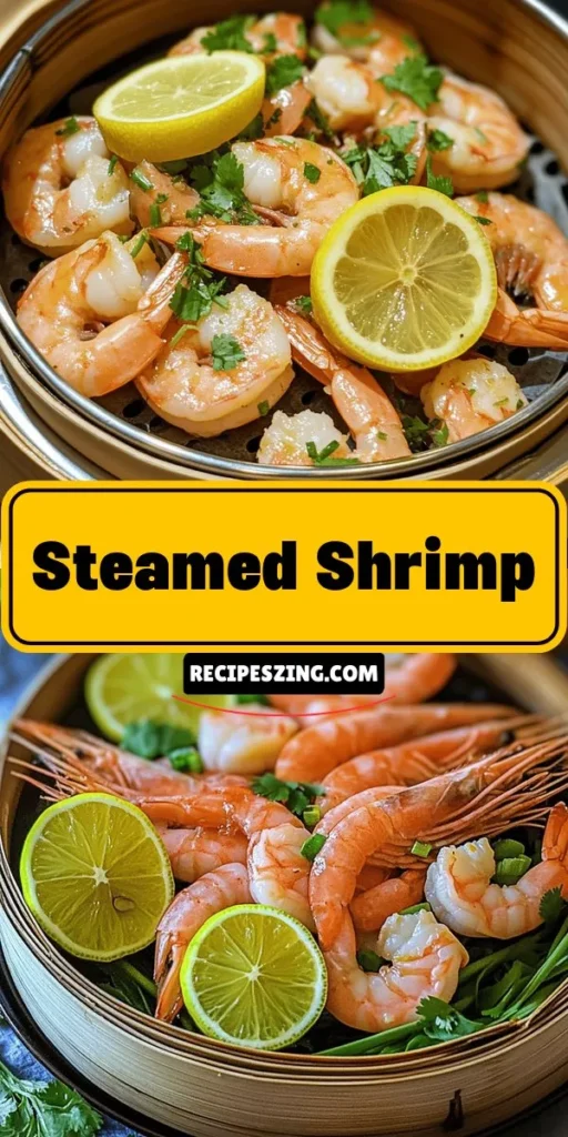 Discover the vibrant flavors of Juicy Citrus-Infused Steamed Shrimp! This healthy, easy recipe combines large shrimp with the zest of lemon and lime, aromatic garlic, and spicy ginger for a burst of freshness in every bite. Perfect for any gathering or a simple family dinner, it's nutritious and low in fat. Enjoy the simplicity of steaming while keeping all the flavors intact. Try it today! #SeafoodLovers #HealthyEating #ShrimpRecipes #CitrusCooking #EasyRecipes