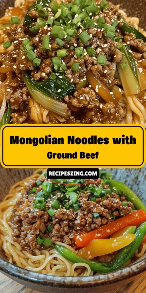 Discover the rich and flavorful world of Mongolian cuisine with this easy recipe for Mongolian Noodles with Ground Beef. Perfect for a weeknight dinner, this dish combines tender noodles with savory ground beef and fresh vegetables, all enhanced by a blend of delicious sauces. Dive into the heart of Mongolian culture and enjoy a meal that brings family and friends together. Try it today for a satisfying culinary journey! #MongolianNoodles #EasyRecipes #Foodie #DinnerIdeas #ComfortFood #CulinaryJourney