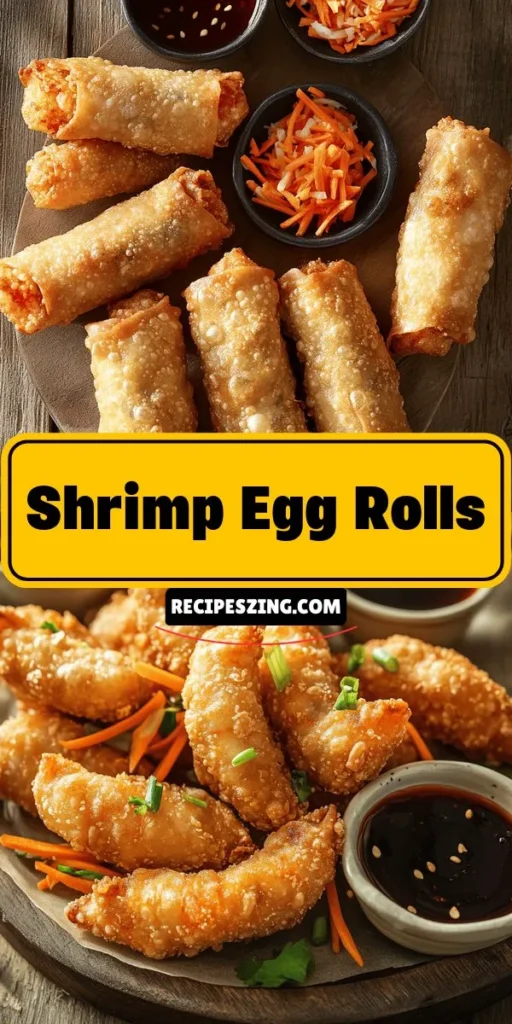 Discover a delicious twist on classic appetizers with Crispy Shrimp Egg Rolls Delight! These golden-brown rolls are filled with succulent shrimp and a colorful mix of fresh vegetables, offering a satisfying crunch in every bite. Perfect for parties or cozy family dinners, this recipe is sure to impress. Elevate your culinary skills and treat your taste buds to this flavorful fusion. Try them today! #ShrimpEggRolls #EggRolls #AsianCuisine #SnackIdeas #HomemadeDelights