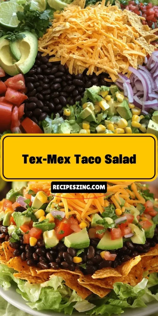 Get ready to bring the fiesta to your table with this Tex-Mex Taco Salad! Bursting with vibrant flavors, colorful veggies, and customizable ingredients, it's perfect for any occasion. Featuring your choice of protein, fresh vegetables, black beans, and crispy tortilla chips, this dish satisfies both taste and health needs. Enjoy a wholesome meal that brings friends and family together for a joyful dining experience. #TexMex #TacoSalad #HealthyRecipes #Foodie #MealPrep #QuickDinner #Fiesta #Yummy