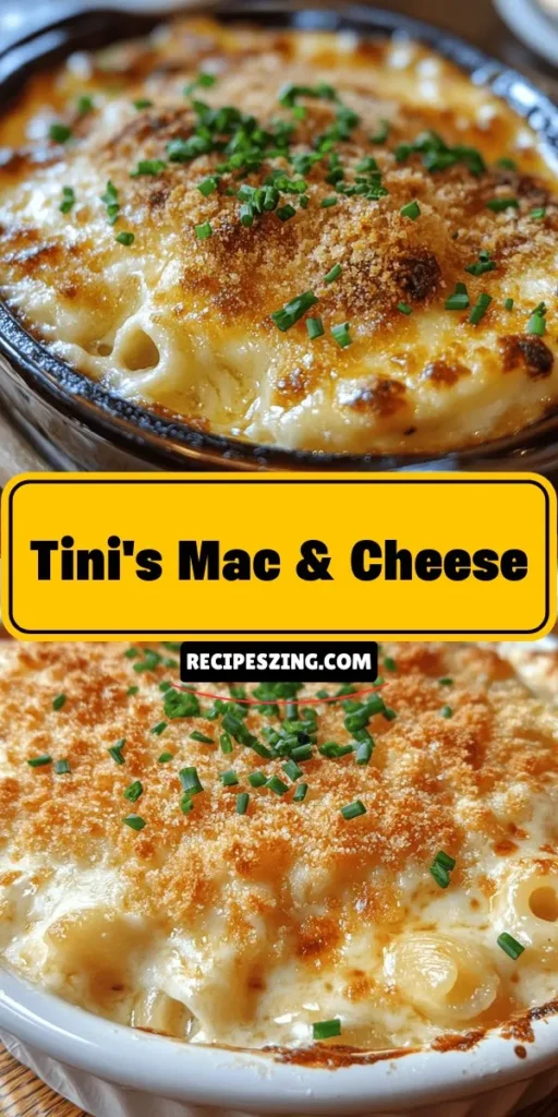 Discover the ultimate comfort food with Tini's Mac & Cheese! This delightful twist on the classic combines creamy sharp cheddar, mozzarella, and aromatic spices like Dijon mustard and smoked paprika for an elevated flavor. Perfect for family gatherings or cozy nights in, this recipe is sure to impress. Easy to make and customizable, Tini's Mac & Cheese can fit any taste preference. Try it today and make new memories! #MacAndCheese #ComfortFood #Recipe #Foodie